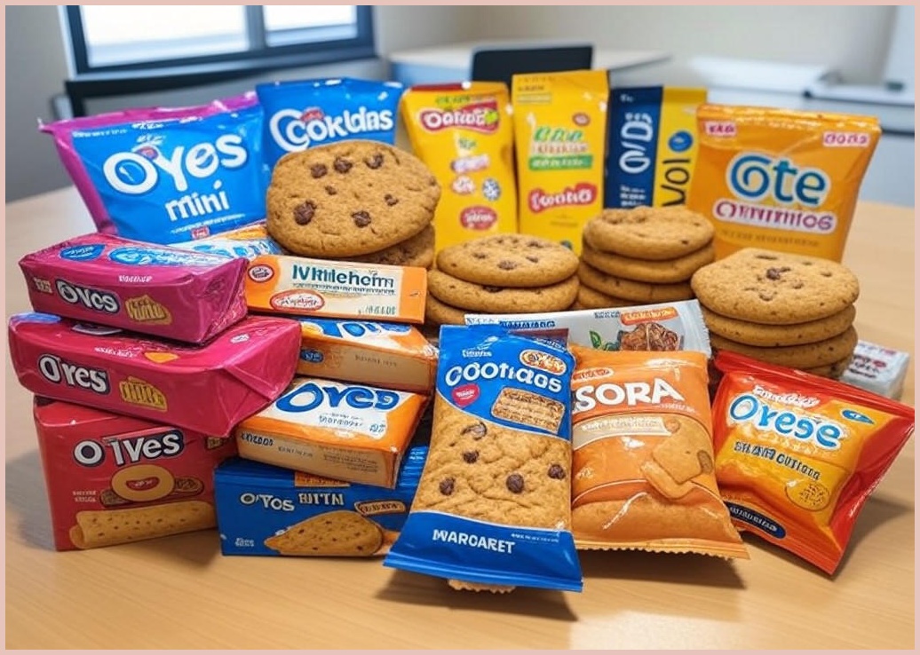 [안녕골목마켓] 사무실 인기 과자 세트 10종(+1) 탕비실 간식 ( 오예스미니 초코하임 화이트하임 쿠크다스 촉촉한초코칩 빈츠 엄마손 마가렛트 오뜨치즈 후렌치파이 소라과자 ) 세트, 1개, 192g