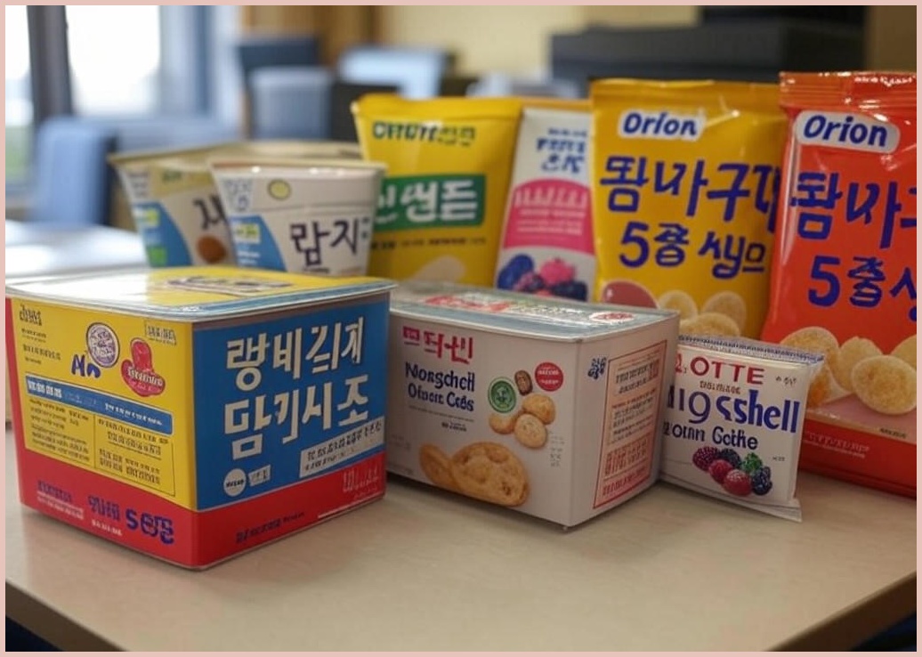 [안녕골목마켓] 탕비실 인기과자 5종 세트 오리온 초코파이 롯데 몽쉘 생크림 케이크 후레쉬베리 카스타드 마가렛트 사무실 간식 1호, 1세트