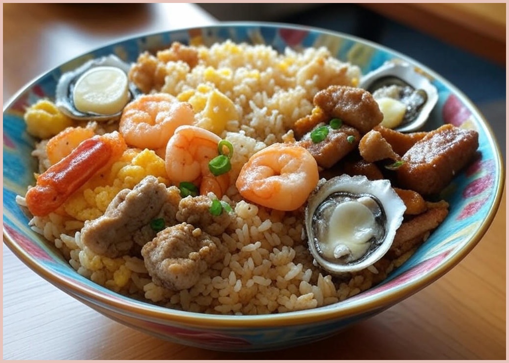 애슐리 볶음밥 10인분 혼합 구성, 10종(통새우+갈릭스테이크+버터와규+깍두기베이컨+케이준+랍스터+해물+묵은지삼겹+잡채+스크램블게살)아침 대용 직장인 도시락, 2320g, 1세트